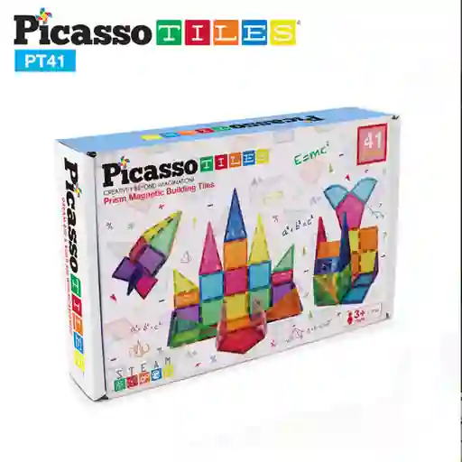 Picassotiles Juego De Bloques De Construcción Magnéticos De Prisma De 41 Piezas Pt41