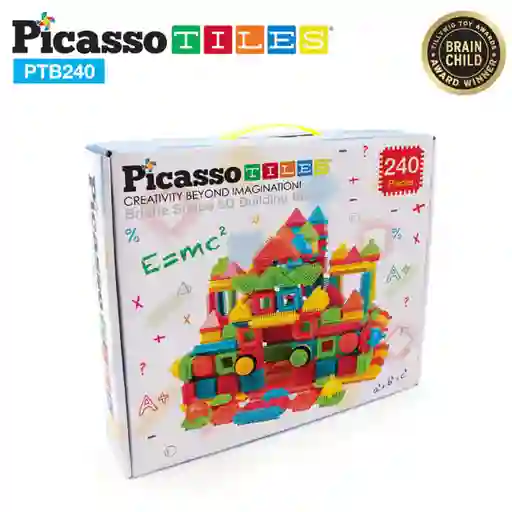Picasso Tiles Juego De Contrucción 240pcs Forma De Cerdas 3d Stem Bloques De Construcción