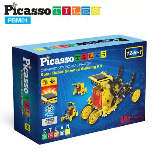 Picasso Tiles Juego De Construcción Set 12 En 1 Robot Solar Kit Espacio.