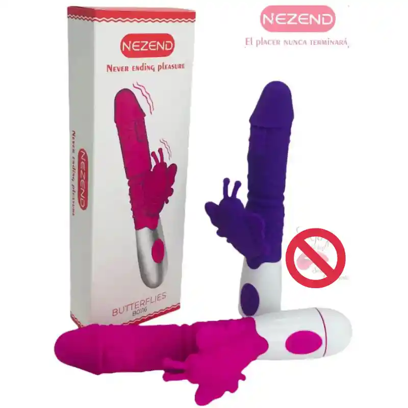 Vibrador Doble Estimulacion Clitoris -punto G Butterflies Nezend Mariposa