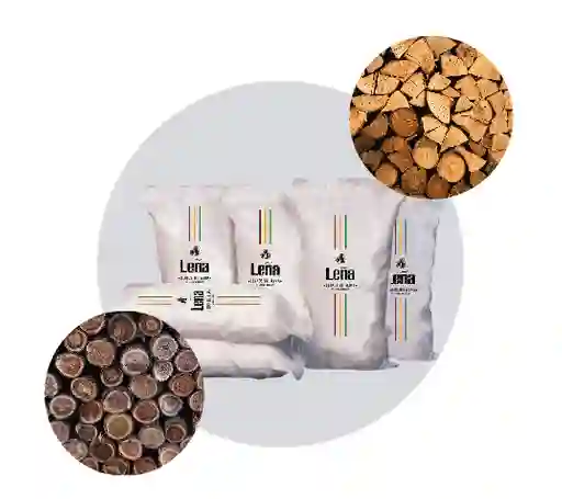 Leña De Acacia Para Chimeneas, Parrillas, Asados Mixta 60kgs (3 Bultos 20kgs) Leña Rajada Y Leños Cilindricos