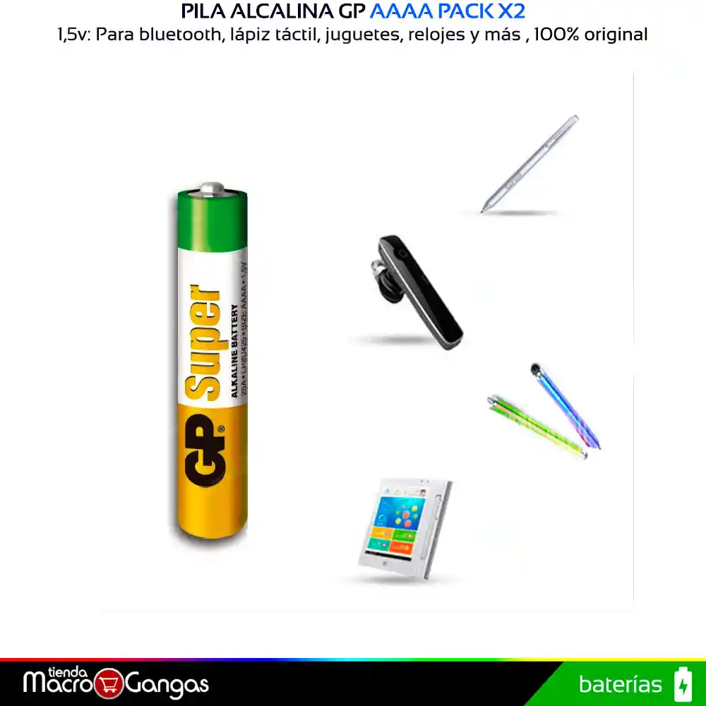 Pila Batería Gp Aaaa 1,5v 4a Original, Pack X 2