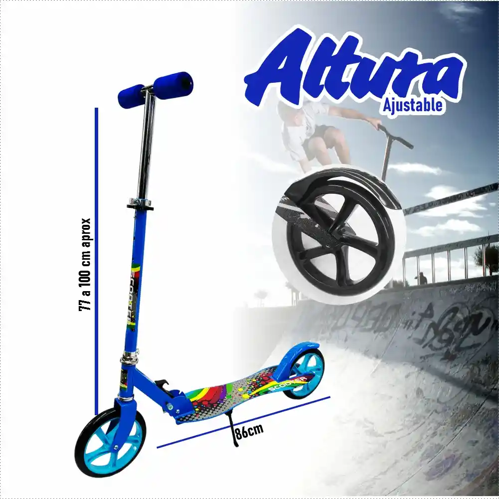 Patineta Scooter Plegable Llanta Grande Resistente 100kg