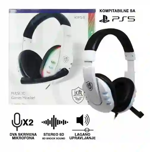 Diadema Gamer Para Play Station 5 Audio Hd Krps5 Rgb