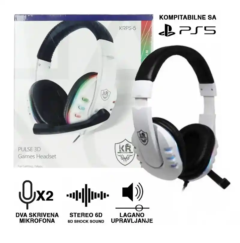 Diadema Gamer Para Play Station 5 Audio Hd Krps5 Rgb