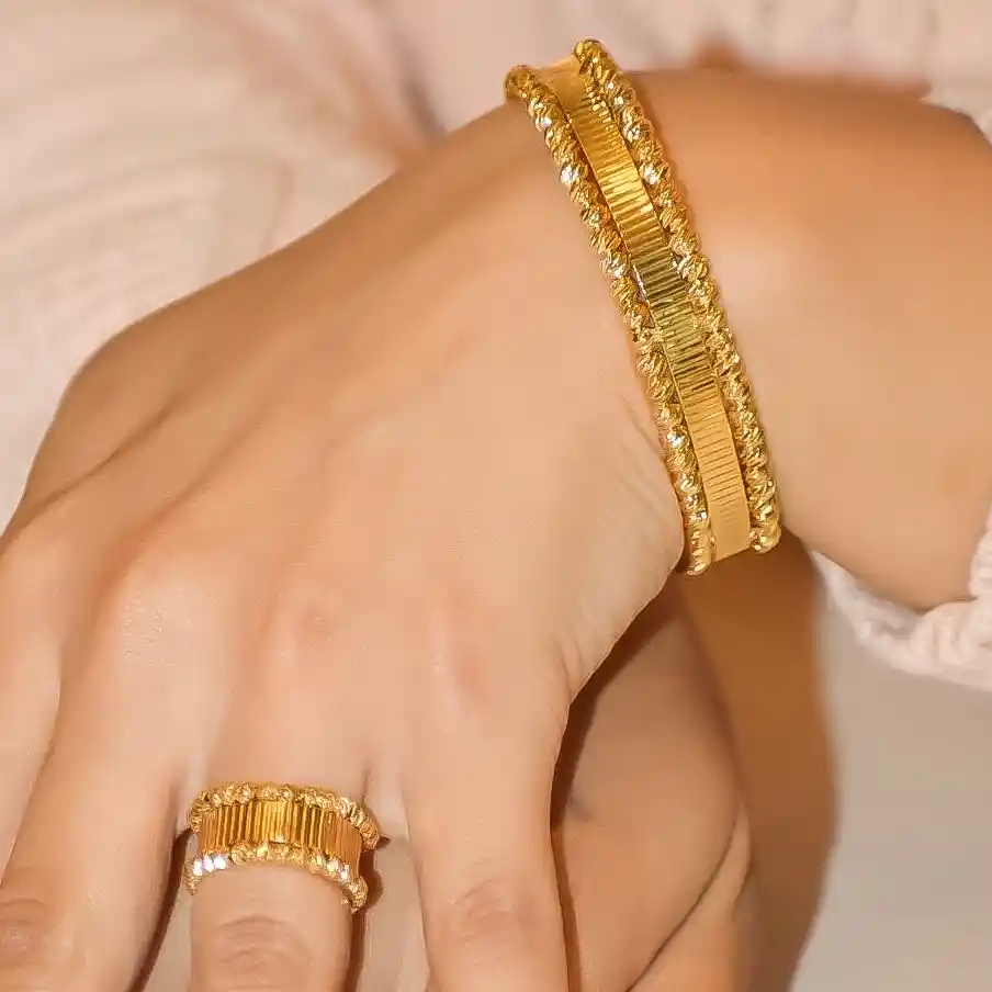 Brazalete Rocio De Alegría - Baño Oro 18k