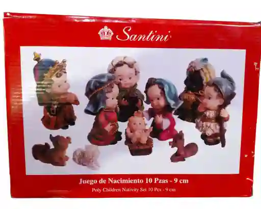 Pesebre Santini Juego De Nacimiento 10 Piezas 9cm Navidad