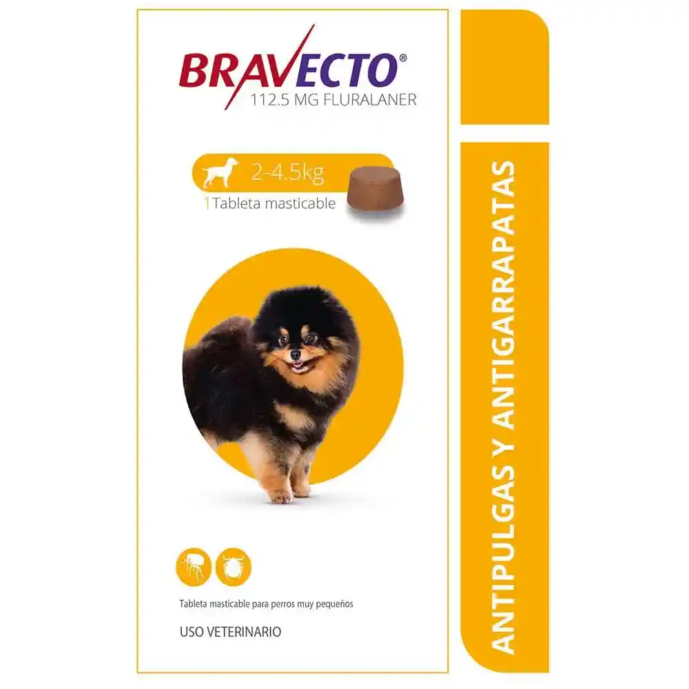 Bravecto Perros 2 A 4.5 Kg 1 Tableta 3 Meses
