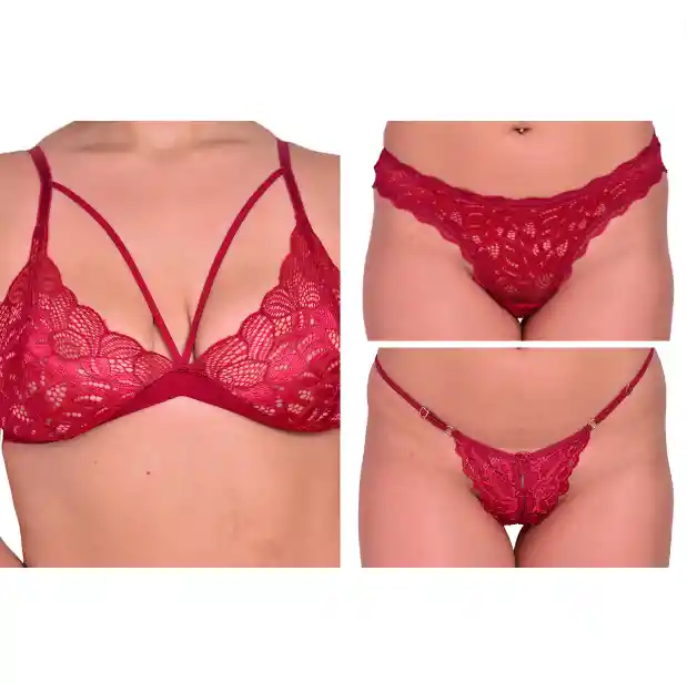 Combo Micaela Cristal Mariposa (1 Bralette + 2 Tangas)