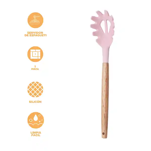 Servidor de Espagueti de Silicona Rosa Miniso