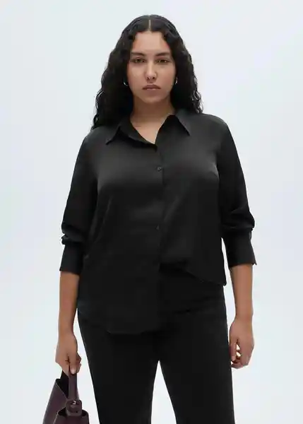 Camisa Ideale Negro Talla XL Mujer Mango