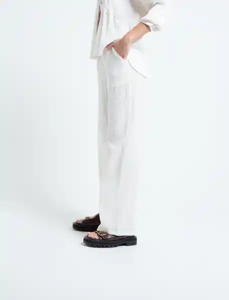  Pantalon Artico Mujer Crudo Danes Claro Talla L Naf-Naf 