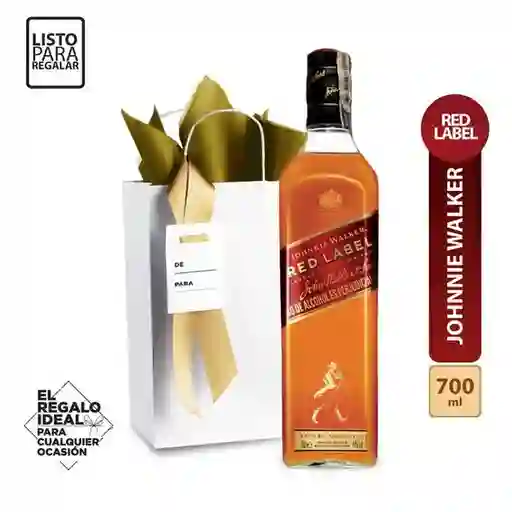 Combo Whisky Johnnie Walker Red Label 700 Ml + Bolsa Regalo