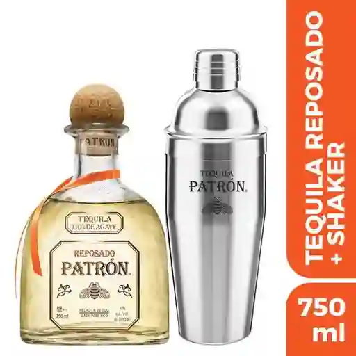 Combo Tequila Patron Reposado 700 Ml Mas Shaker/coctelera Patron
