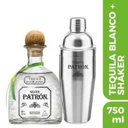 Combo Tequila Patron Blanco 700 Ml Mas Shaker/coctelera Patron