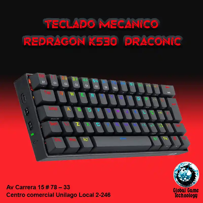Teclado Mecanico Redragon K530 Draconic Rgb / Brown Switch (bluetooht)