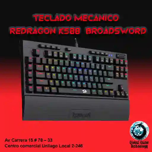 Teclado Mecanico Redragon K588 Broadsword Rgb Blue Switch