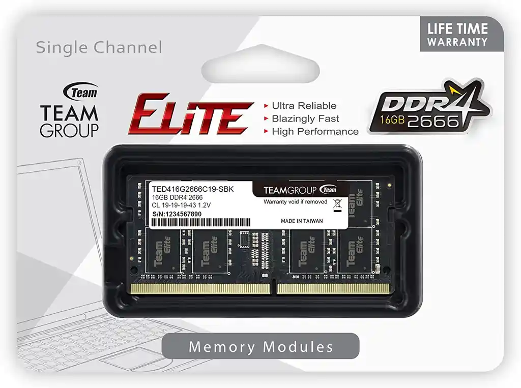 Memoria Ram 16gb 2666 Portatil Ddr4 Cl19 Teamgroup Elite