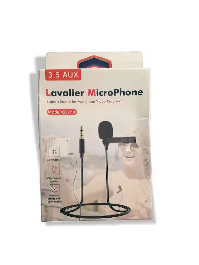 Micrófono De Solapa Lavalier De 3.5 Aux Modelo Gl-119 (6180)