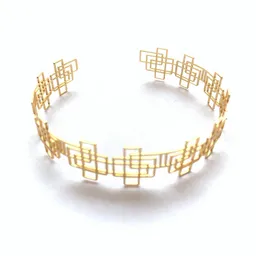 Pulsera Tejido Cuadrícula Baño Oro