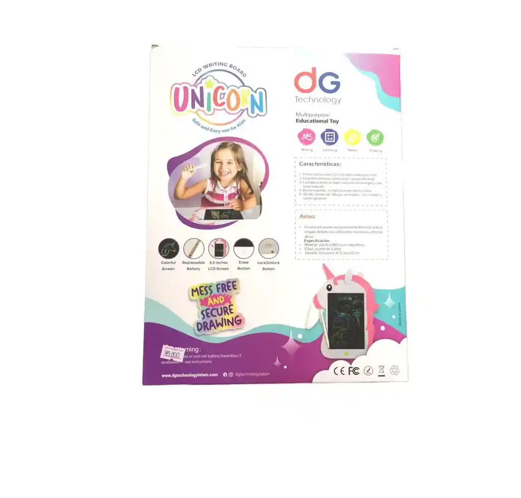 Tableta Escritura Dibujo Infantil Unicornio Lcd