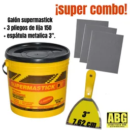 !! Super Combo¡¡ Galón Supermastick + 3 Pliegos Lija #150 + Espátula Metálica 3".