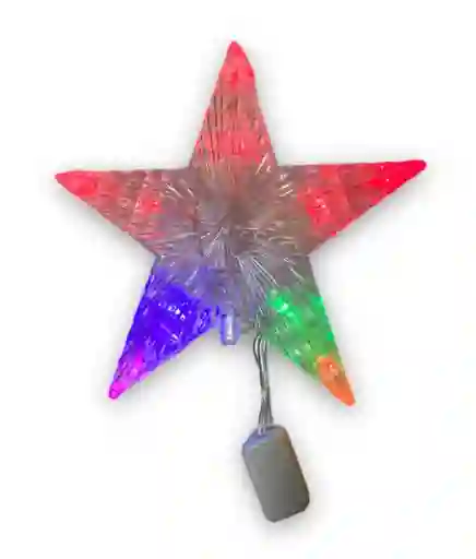 Estrella Para Árbol De Navidad Pequeña Luces Multicolor 16x18cm