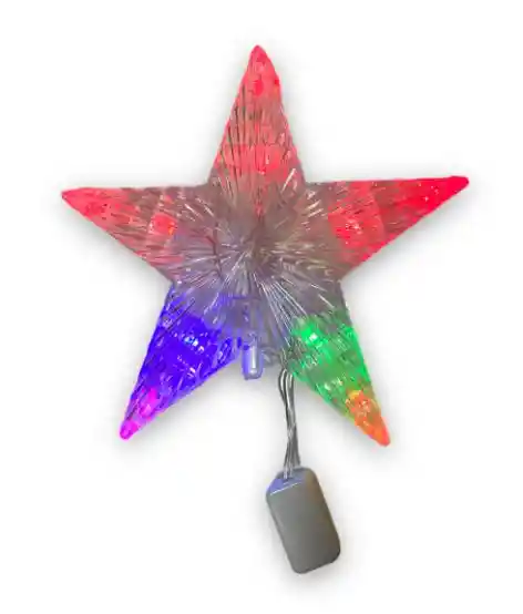 Estrella Para Árbol De Navidad Pequeña Luces Multicolor 16x18cm