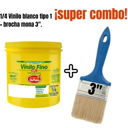 ¡¡ Super Combo!! 1/4 Vinilo Banco Tipo 1 + Brocha Mona 3"