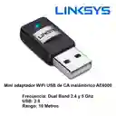 Mini Adaptador Wifi Dual Band Usb, Linksys Ae6000