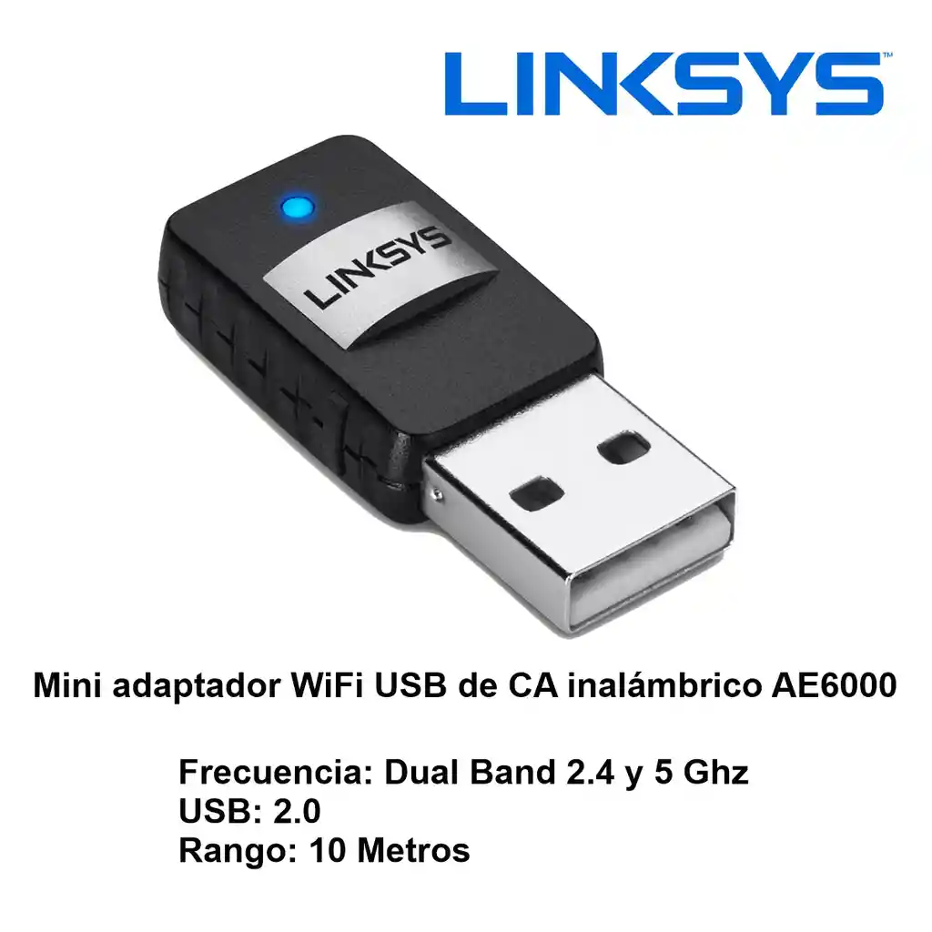 Mini Adaptador Wifi Dual Band Usb, Linksys Ae6000