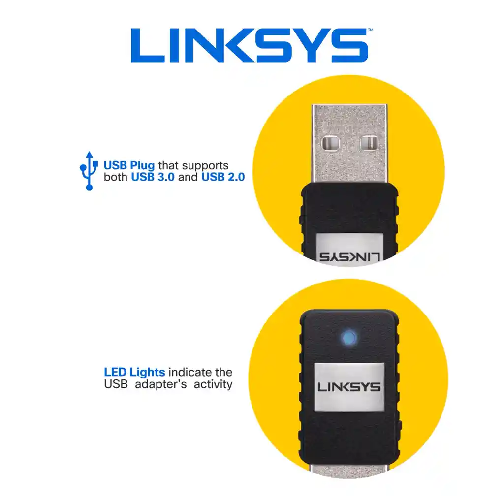 Mini Adaptador Wifi Dual Band Usb, Linksys Ae6000