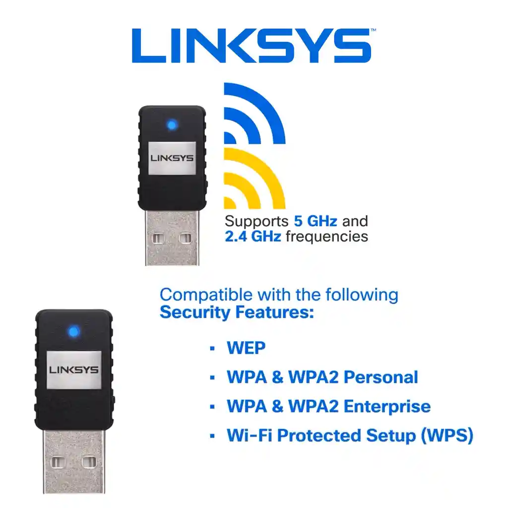 Mini Adaptador Wifi Dual Band Usb, Linksys Ae6000