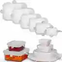 Setx6 Tapas De Silicona Reutilizables Elásticas Cuadradas Alimentos