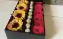 Caja Amor Rosas Girasoles Chocolates, San Valentin