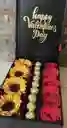 Caja Amor Rosas Girasoles Chocolates, San Valentin
