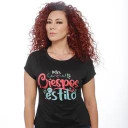 Camiseta "mis Crespos Mi Estilo (negra)