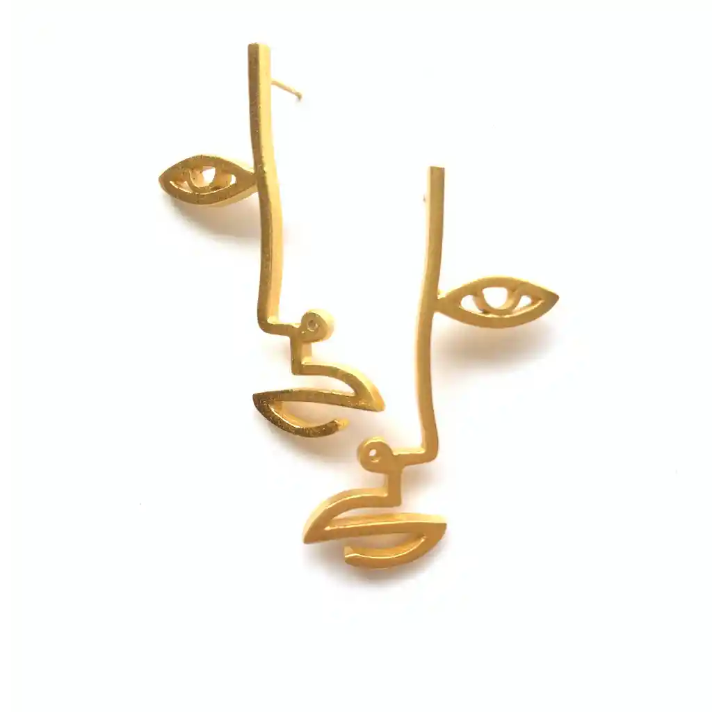 Aretes Bia Silueta Oro