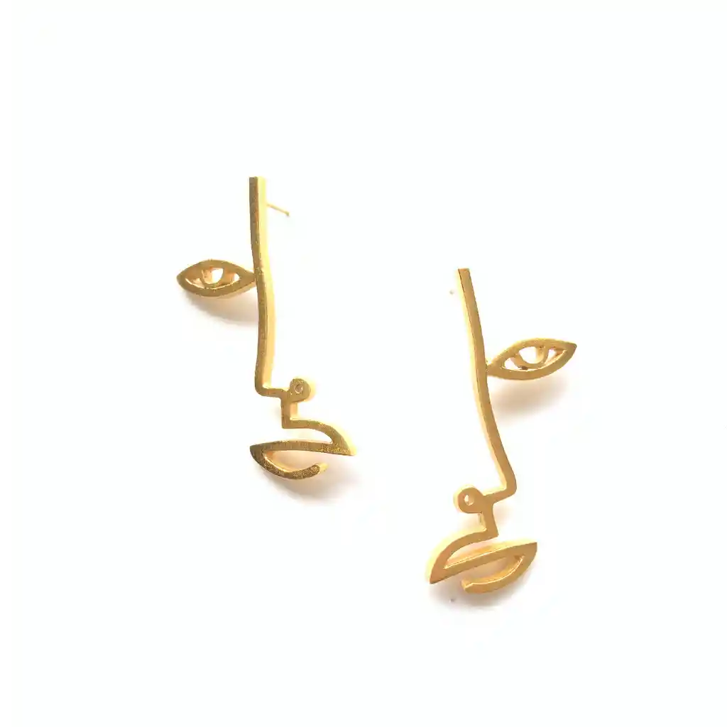 Aretes Bia Silueta Oro