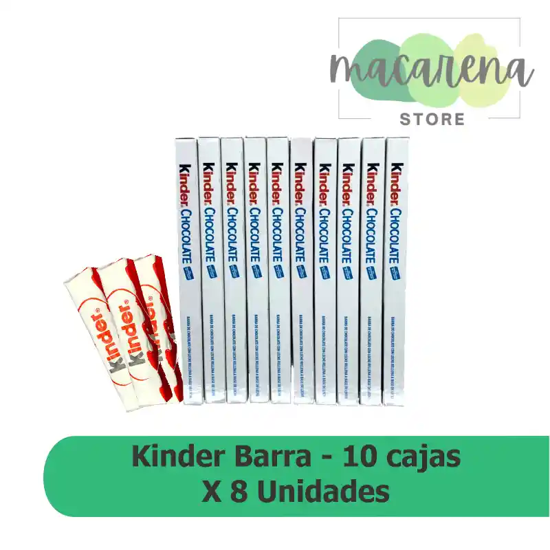 Kinder Barra 10 Cajas X8 Chocolates
