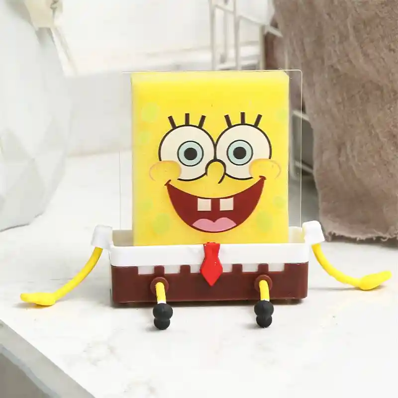 Soporte De Esponjas De Dibujos Animados Escurridor Para Cocina | Bob Esponja