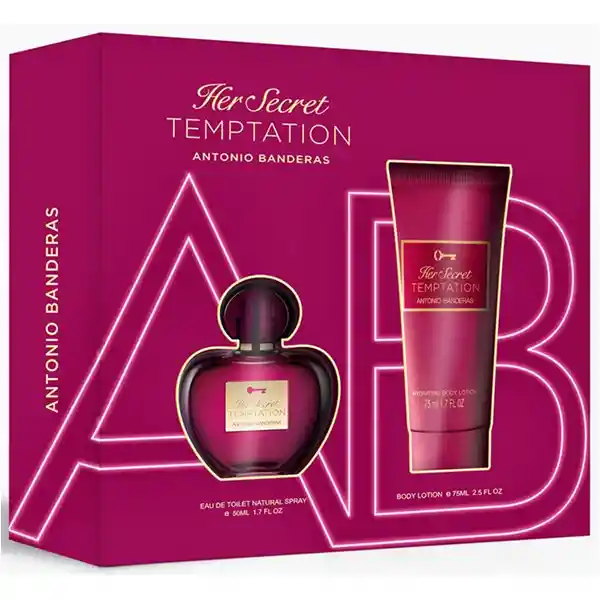 Set De Perfume Antonio Banderas Mujer Her Secret Temptation 50ml Edt + Desodorante 150ml