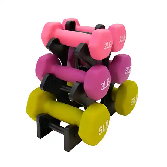 Kit Mancuernas Ejercicio Neopreno Par 2lb 3lb 5lb Rack