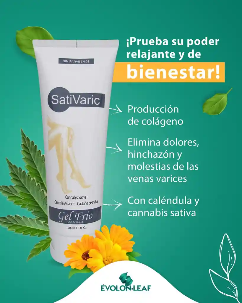 Sativaric Gel Frio (centella Asiatica, Cannabis Sativa, Castaño De Indias)