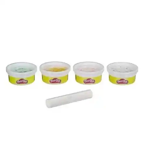 Set De 4 Frascos De Plastilina Play Doh Color Burst