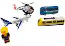 Set Avión Tren Bala Carros De Impulso Moto Bus Muñeco Regalo