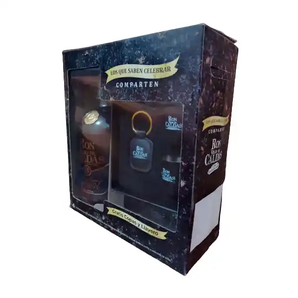  Estuche Regalo Copas Navidad  Ron Viejo De Caldas 15 Anos 