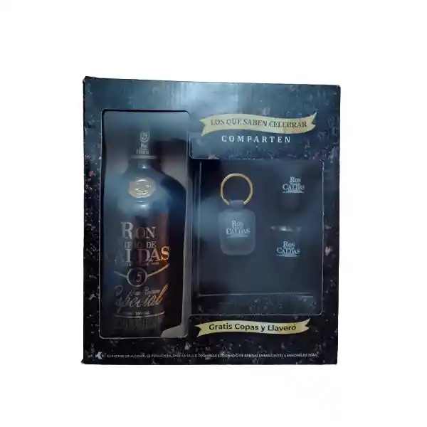  Estuche Regalo Copas Navidad  Ron Viejo De Caldas 15 Anos 