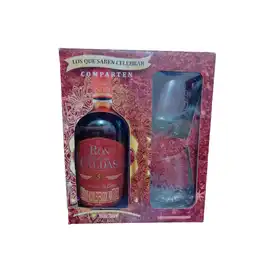  Estuche Regalo Vasos Navidad  Ron Viejo De Caldas 5 Anos Botella 