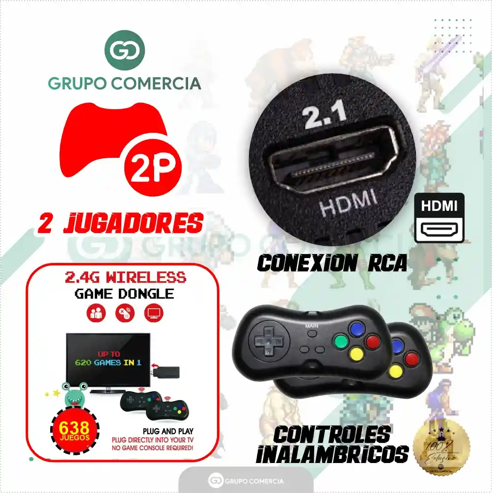 Consola Super Mini Game Box 620 Juegos 2 Controles